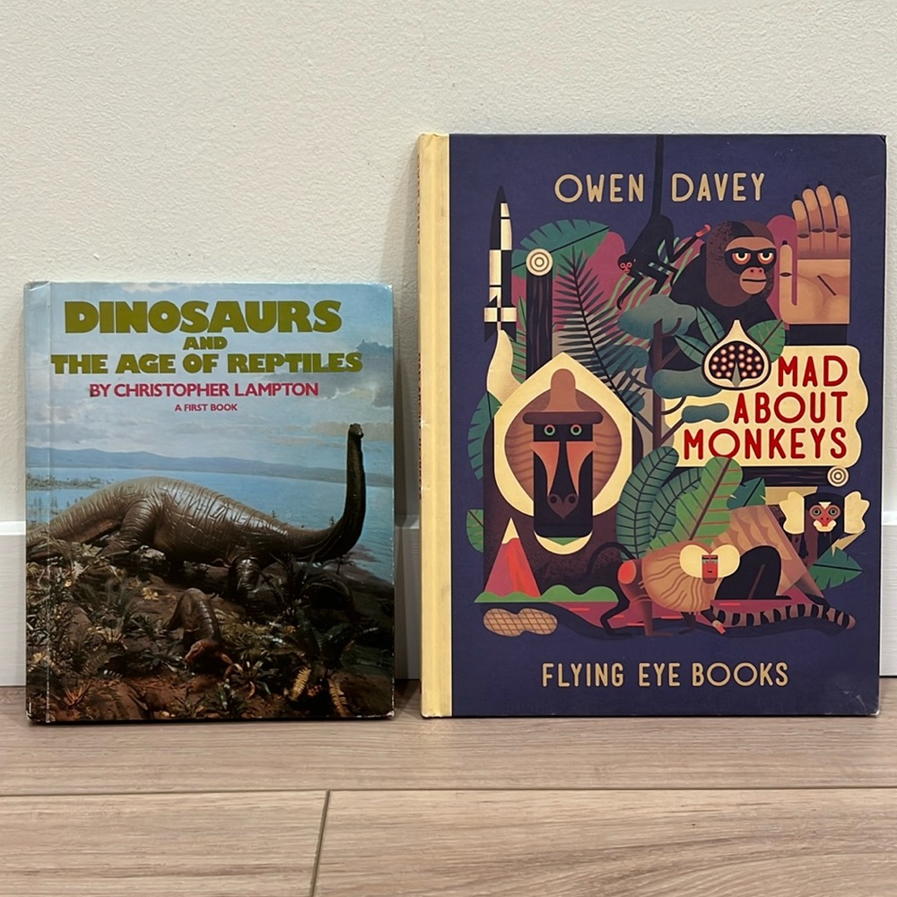 DINOSAURS AND THE AGE OF REPITILES & MAD ABOUT MONKEYS BOOKS